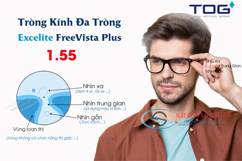 Tròng Kính Đa Tròng 1.55 FreeVista Plus